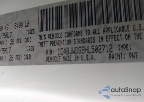 2017 Jeep Wrangler Unlimited Sport 4X4 z USA, uszkodzony, nr VIN 1C4BJWDG9HL502712